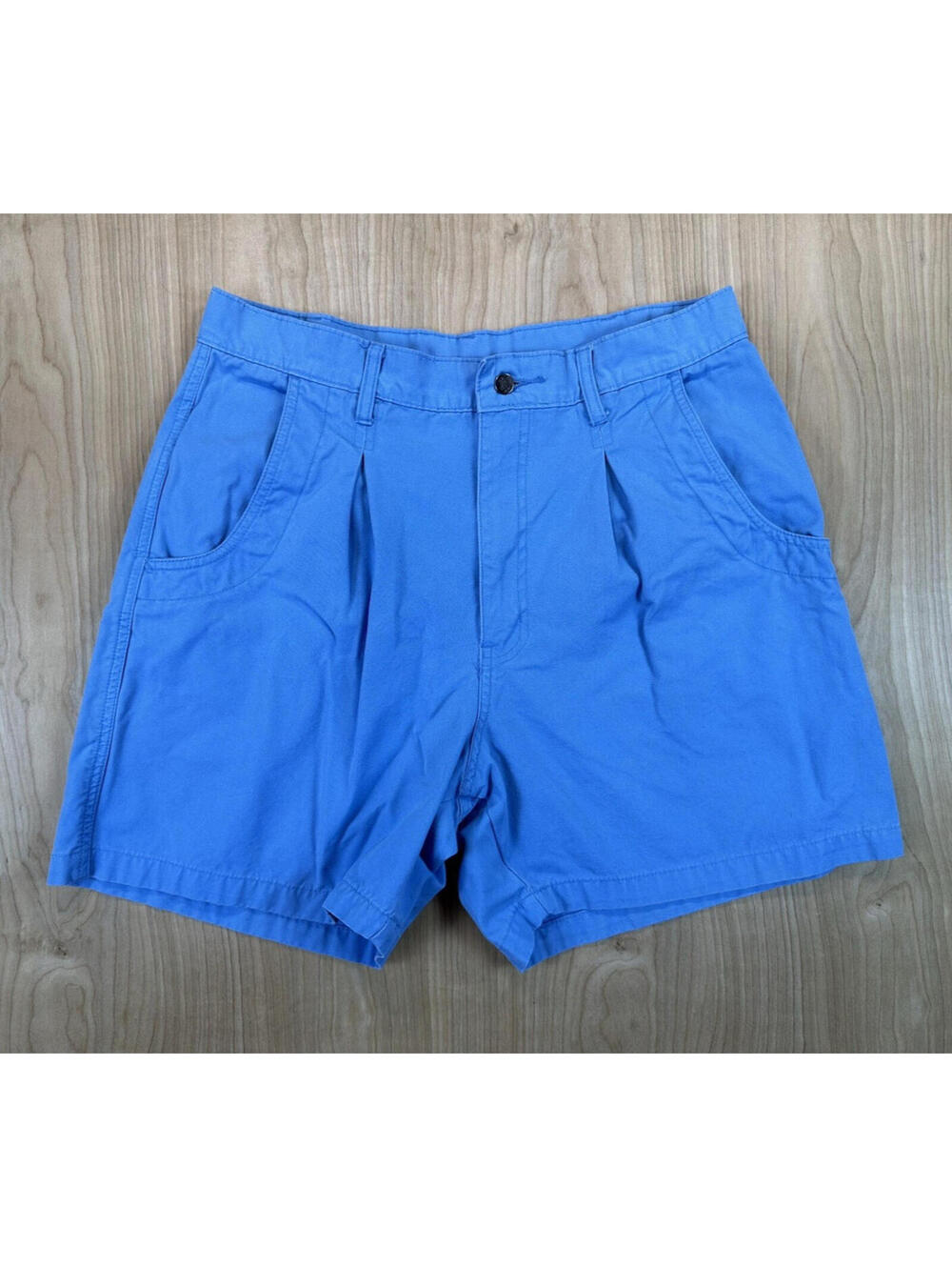 vintage 80's SURF GEAR pleated SHORTS cotton SIZE 34 PREP punk BLUE details